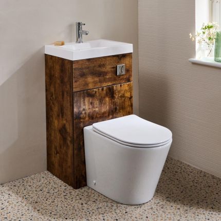 Meuble WC avec lavabo – Avec cuvette Colby – 50 cm x 89 cm – Choix de finitions – Cluo