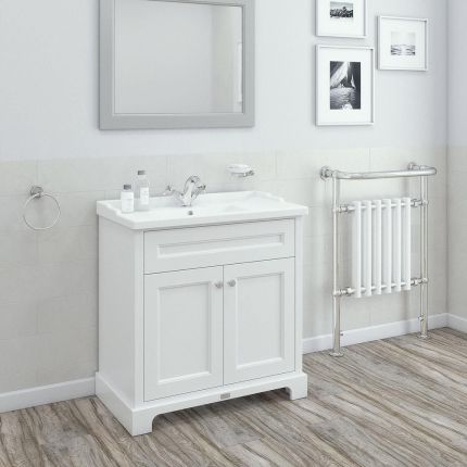 Meuble lavabo avec plan vasque – 81,7 cm – Choix de finition et du nombre de trous pour la robinetterie – RAK Washington x Hudson Reed