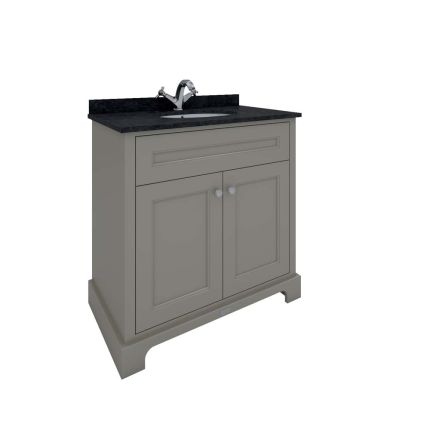 Meuble lavabo avec vasque – Plan noir – 80 cm – Choix de finition et du nombre de trous pour la robinetterie – RAK Washington x Hudson Reed
