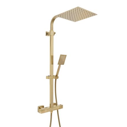 Colonne de douche thermostatique – Avec pommeau de douche carré et douchette – Choix de finitions – Arvel