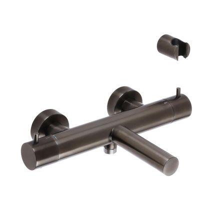 Mitigeurde bain-douche thermostatique avec bec verseur - Nickel noir - Otto