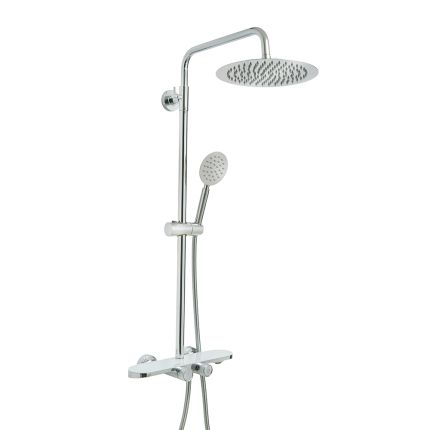 Colonne de douche thermostatique – Avec pommeau de douche rond et douchette – Choix de finitions – Elsie