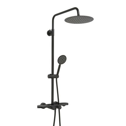 Colonne de douche thermostatique – Avec pommeau de douche rond et douchette – Choix de finitions – Elsie