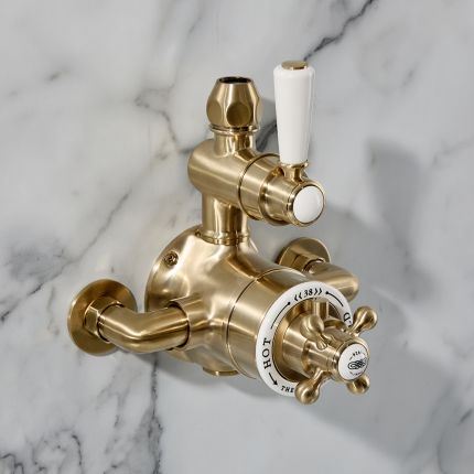 Mitigeur de douche thermostatique rétro exposé à 1 fonction – Choix de finitions – Elizabeth