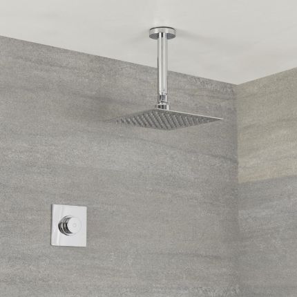 Douche digitale thermostatique avec pommeau carré plafonnier – 1 fonction – Narus