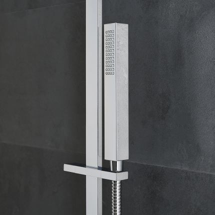 Douchette carrée minimaliste en ABS – Chromé - Kubix