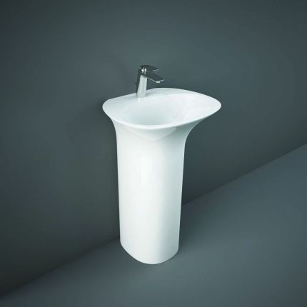 Lavabo totem moderne – Blanc brillant – 55 cm x 46 cm – 1 trou – RAK Sensation x Hudson Reed