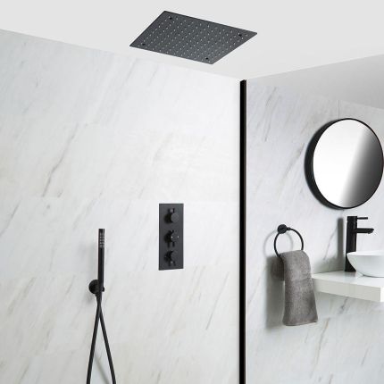 Kit de douche thermostatique – Noir – Choix de fonctions - Nox