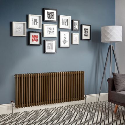 Radiateur rétro horizontal à triple rangs – Bronze métallisé – Choix de tailles - Windsor