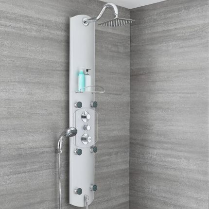 Colonne de douche thermostatique exposée – 3 fonctions – Chromé - Arcan