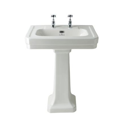 Lavabo sur colonne - 64 cm - 2 trous pour la robinetterie - Victrion