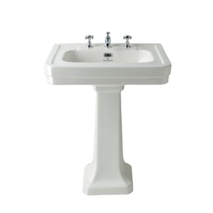 Lavabo sur colonne - 64 cm - 3 trous pour la robinetterie - Victrion