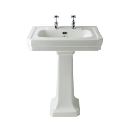 Lavabo sur colonne - 54 cm - 2 trous pour la robinetterie - Victrion