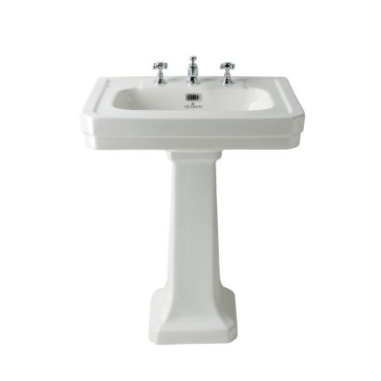 Lavabo sur colonne - 54 cm - 3 trous pour la robinetterie - Victrion
