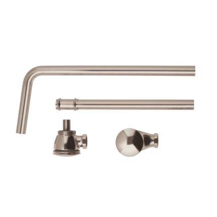 Bonde baignoire exposée à bouton poussoir - Avec trop-plein - Nickel brossé