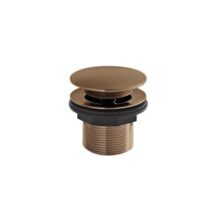 Bonde baignoire à bouton poussoir - Sans trop-plein - Cuivre brossé