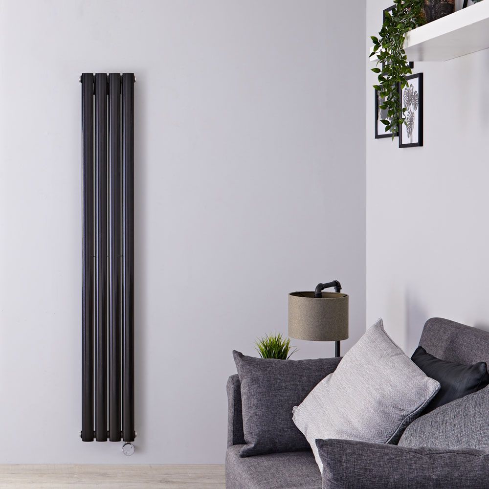 Radiateur design électrique vertical - Noir – 160 cm x 23,6 cm x 7,8 cm - Vitality