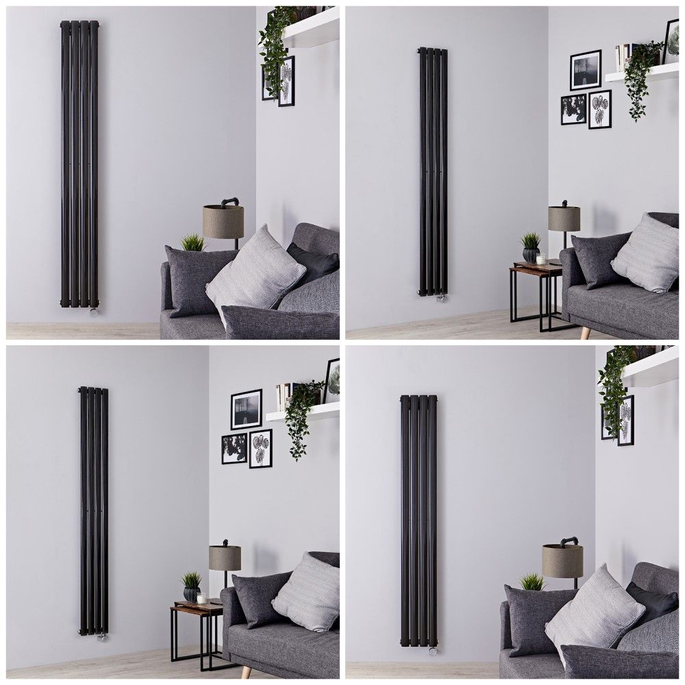 Radiateur design électrique vertical – Noir – 23,6 cm – Choix de tailles - Vitality