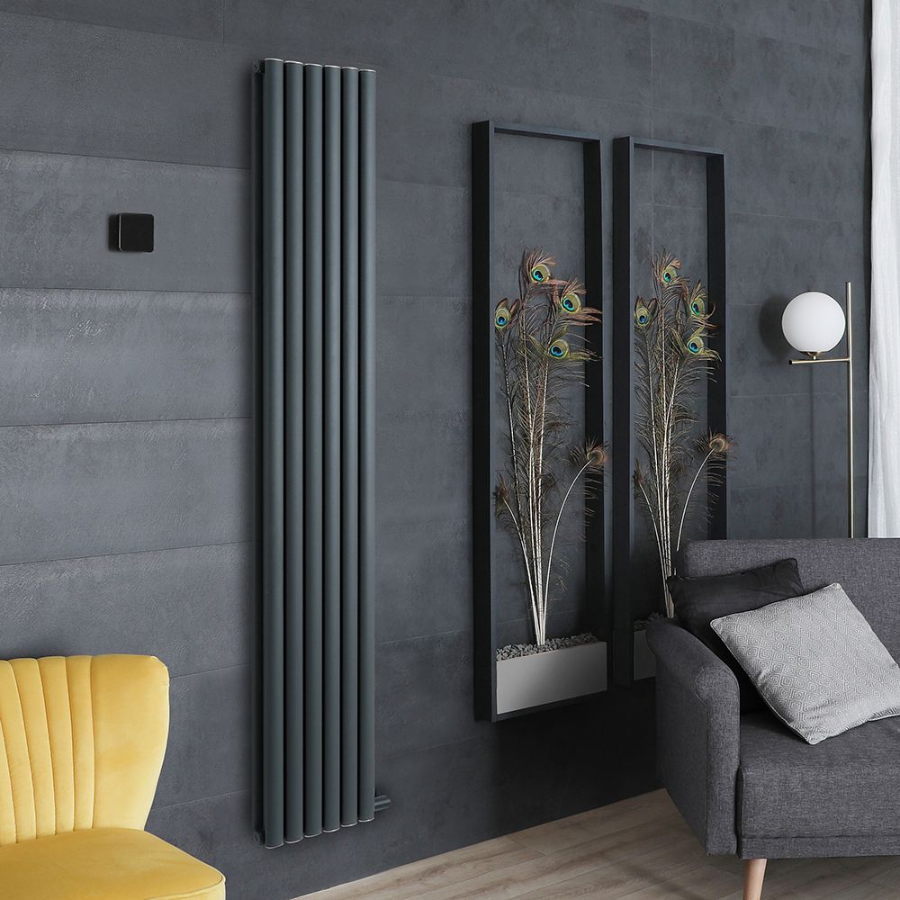 Radiateur vertical électrique – 178,4 cm x 35,4 cm (double rangs) – Anthracite – Choix de thermostat Wi-Fi - Vitality Ardus