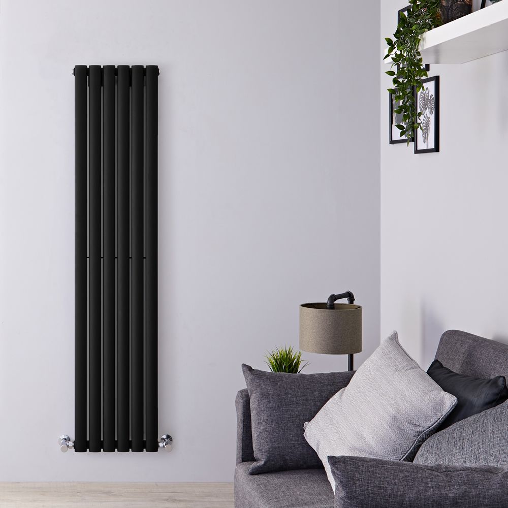 Radiateur design vertical - 160 cm x 35,4 cm - Noir - Vitality