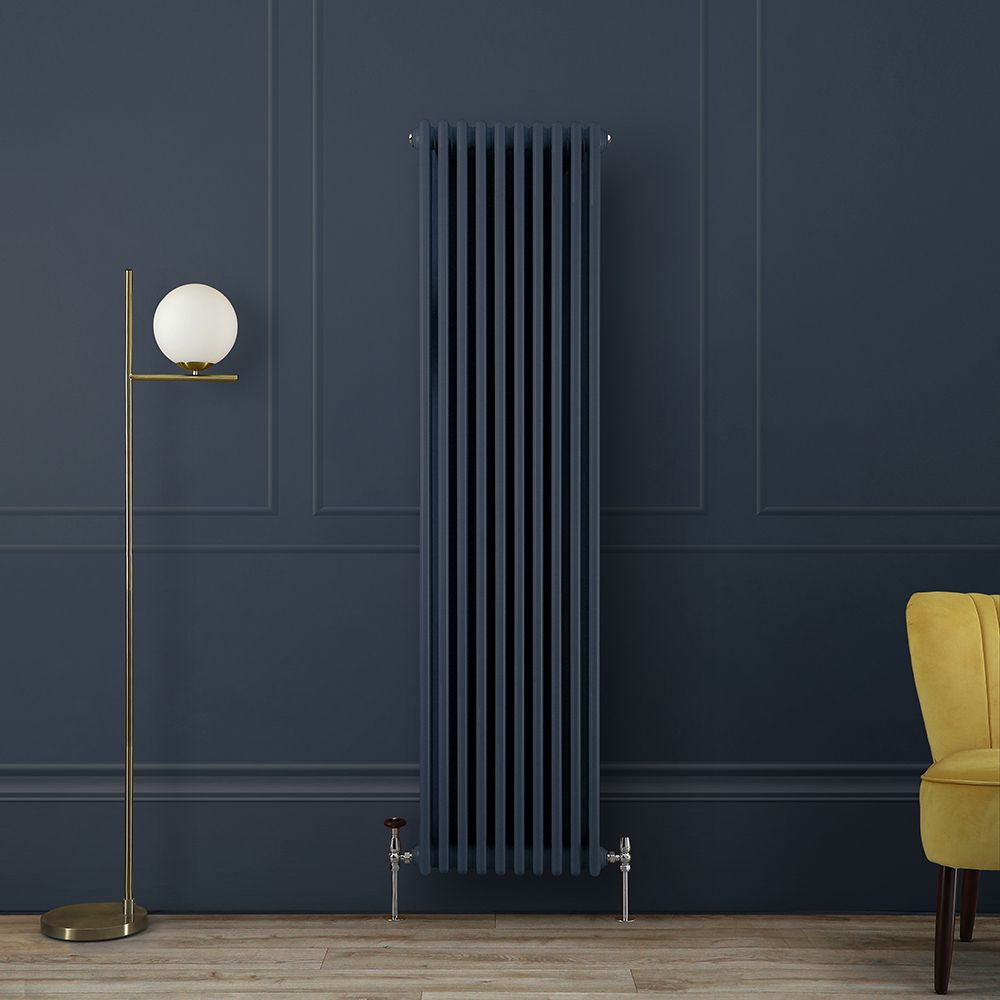 Radiateur style fonte vertical - Triple rangs - Bleu (Regal Blue) - Choix de tailles - Windsor