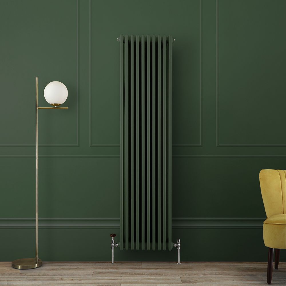 Radiateur style fonte vertical - Triple rangs - Vert (Evergreen) - Choix de tailles - Windsor