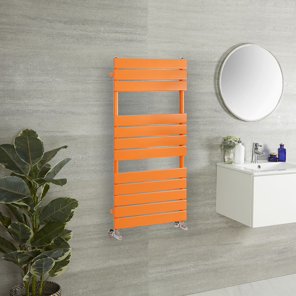 Sèche-serviettes design plat - Orange (Sunset Orange) - Choix de tailles - Lustro
