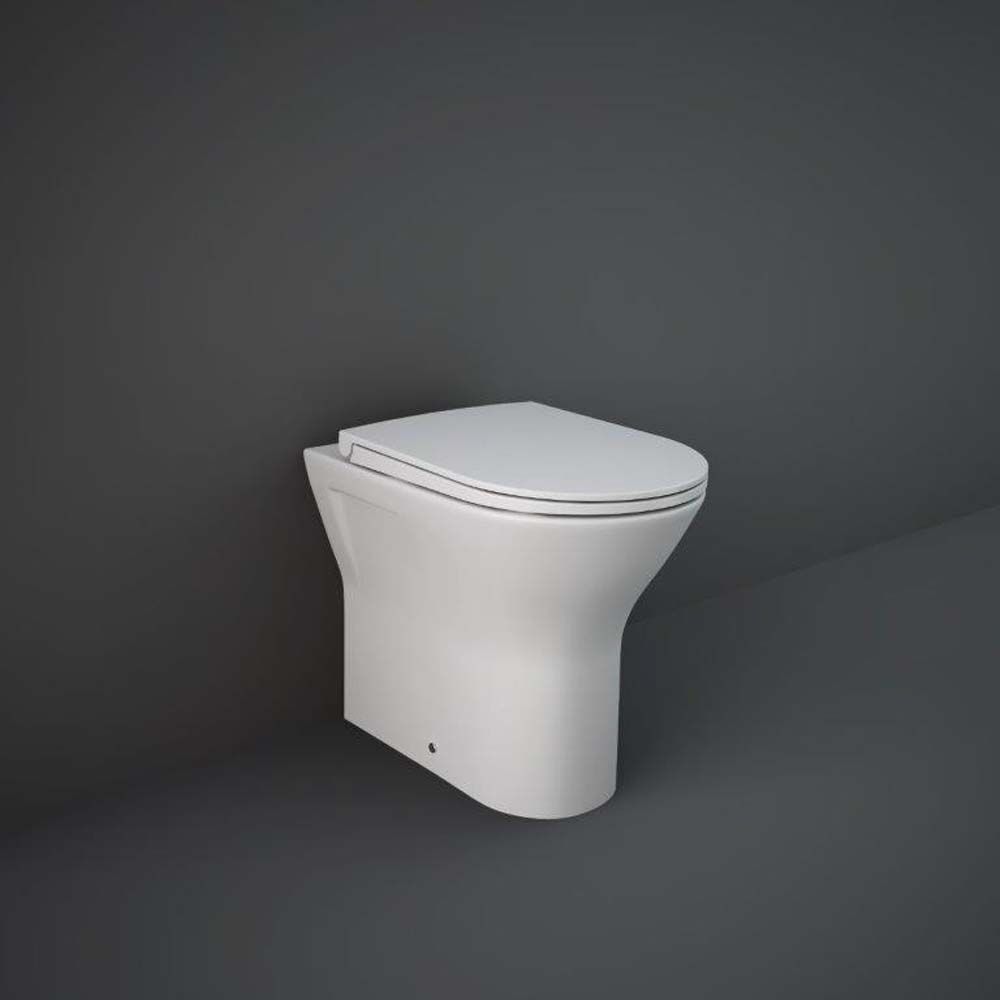 Cuvette WC à poser moderne avec abattant à fermeture douce – Sans bride – Choix de finitions – RAK Feeling x Hudson Reed