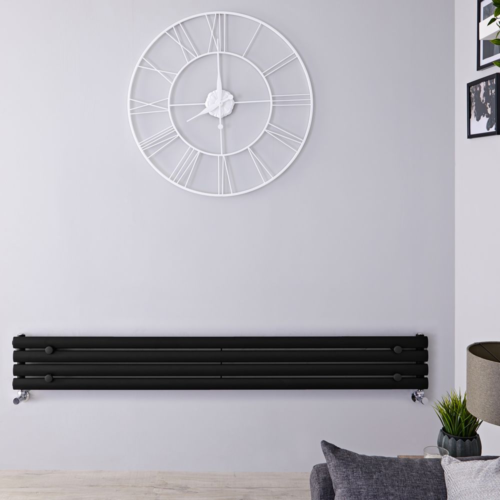 Radiateur design horizontal - 23,6 cm x 178 cm - Noir - Vitality