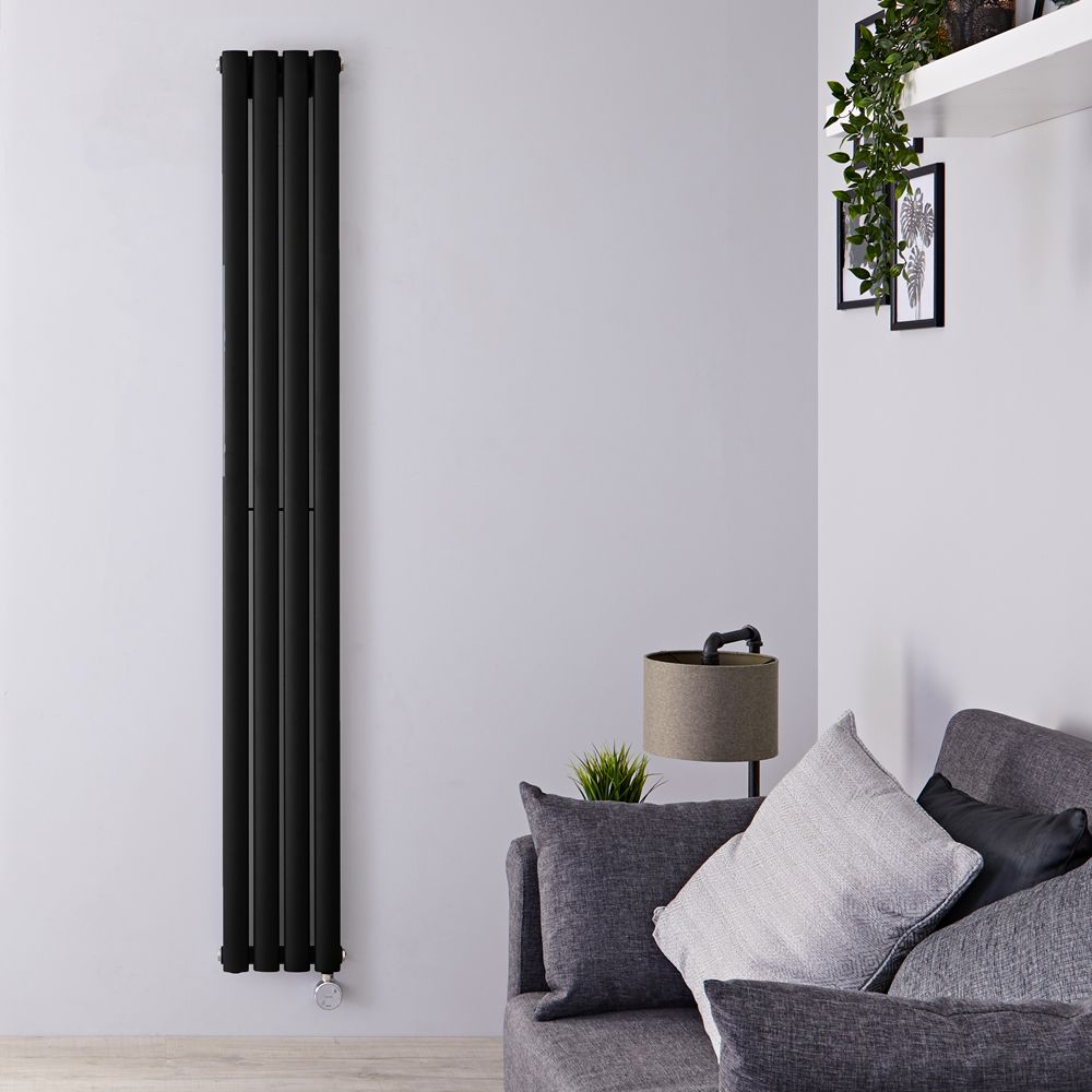 Radiateur design électrique vertical – Noir – 178 cm x 23,6 cm x 5,6 cm - Vitality