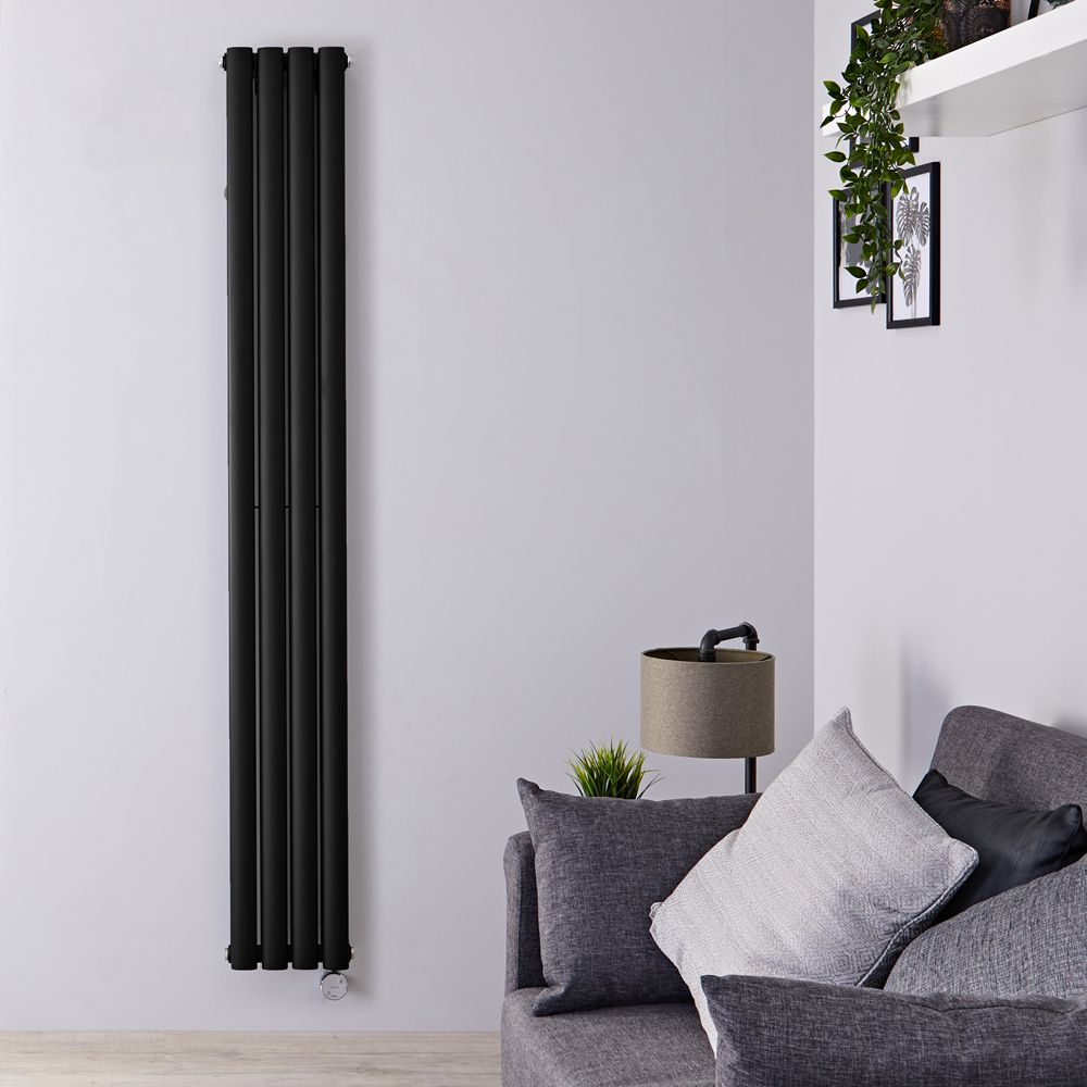 Radiateur design électrique vertical - Noir – 178 cm x 23,6 cm x 7,8 cm - Vitality