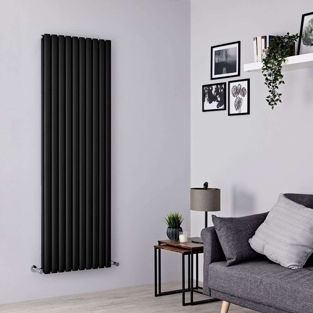 Radiateur design vertical – 178 cm x 59 cm – Noir – Double rangs – Vitality