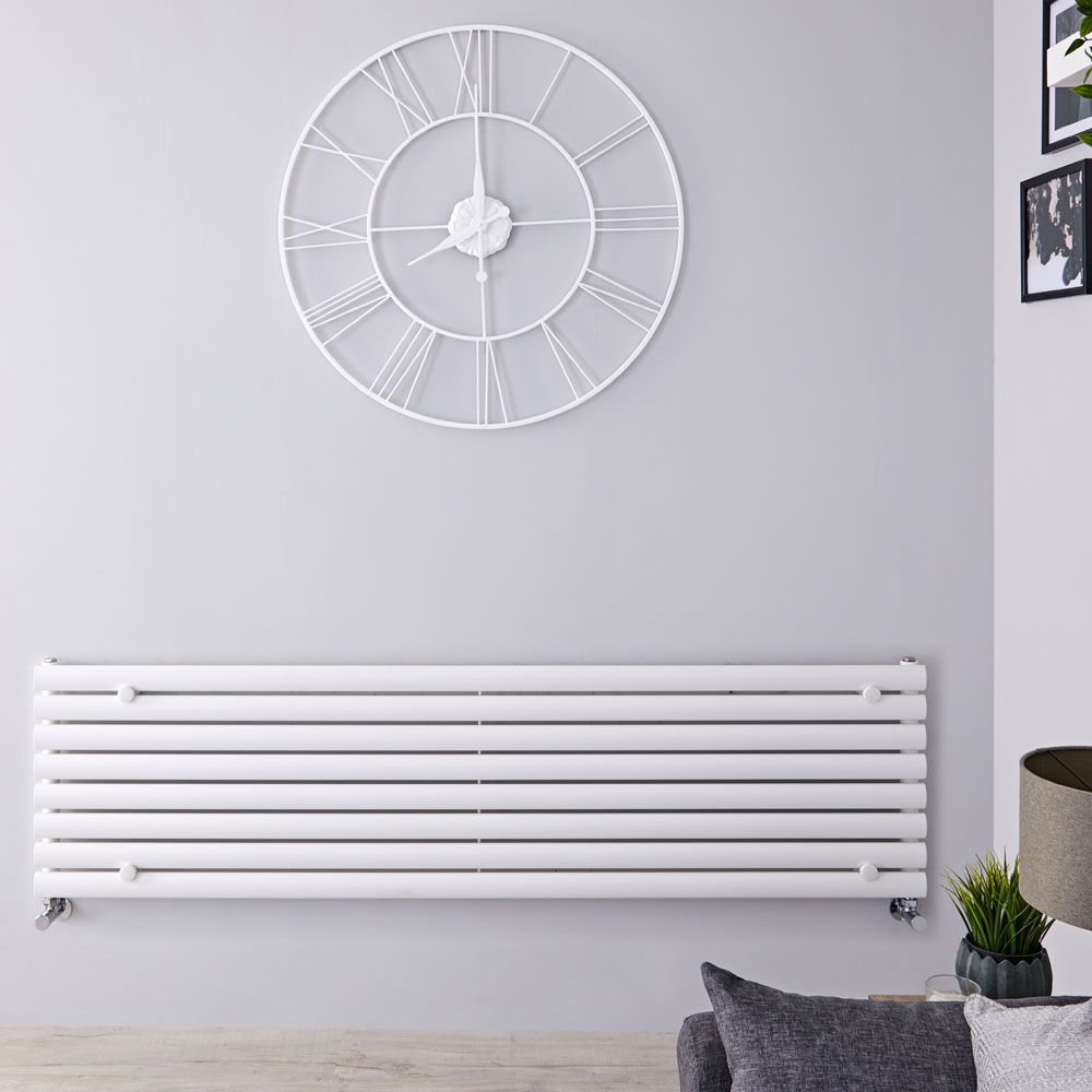 Radiateur design horizontal - 47,2 cm x 178 cm - Blanc - Vitality