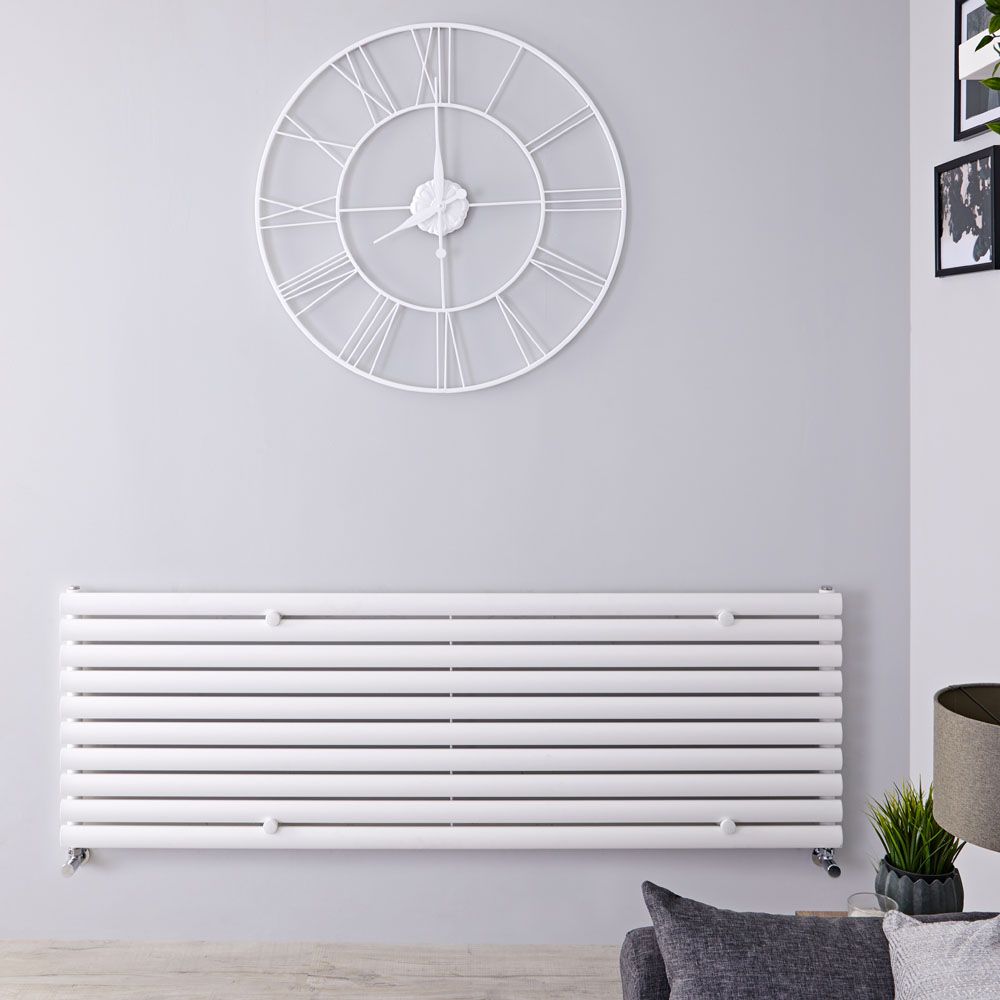 Radiateur design horizontal - 59 cm x 178 cm - Blanc - Vitality