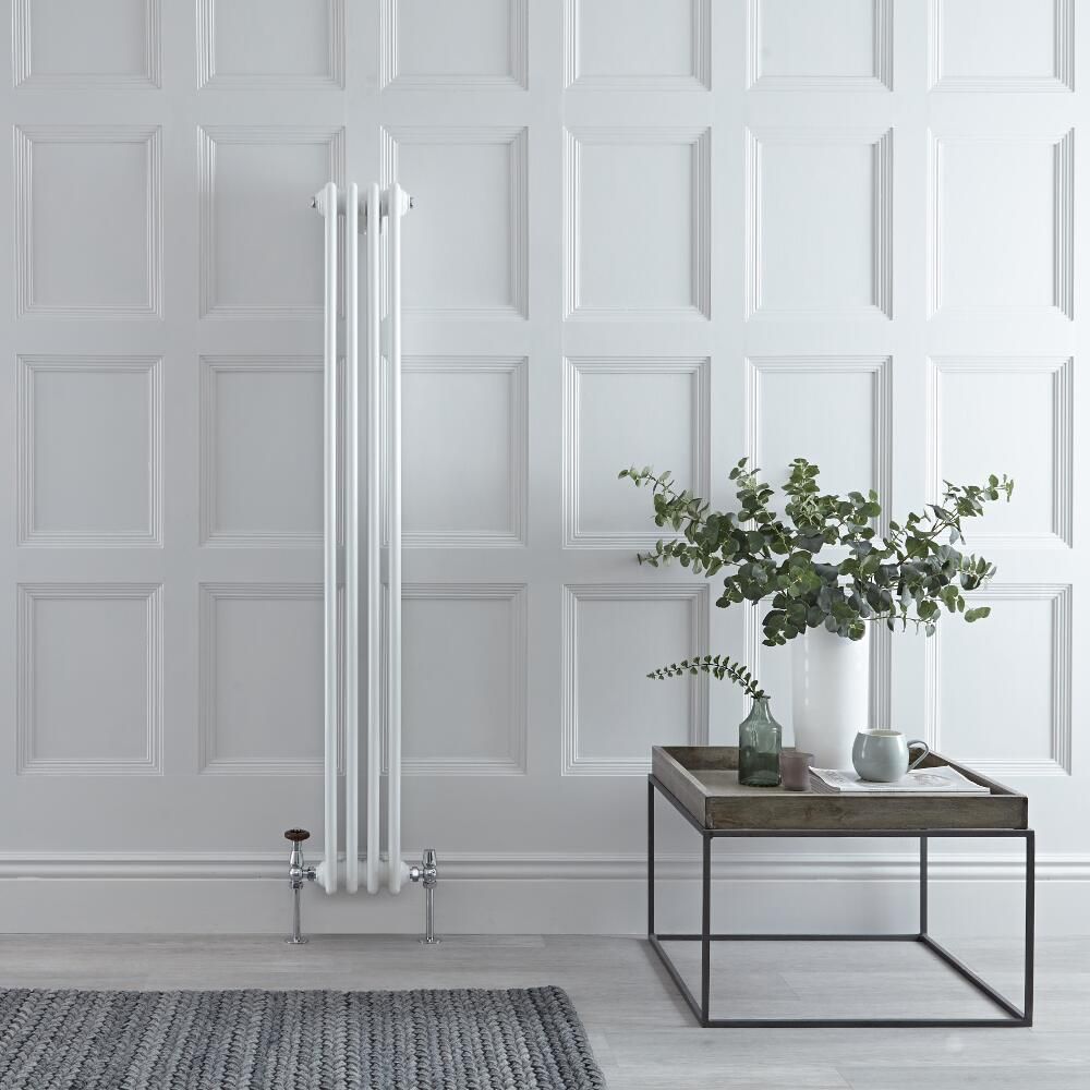 Radiateur vertical style fonte rétro – Blanc – 150 cm x 20 cm - Windsor