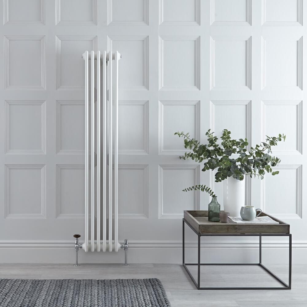 Radiateur vertical style fonte – Blanc – 150 cm x 20 cm – Triple rangs – Windsor