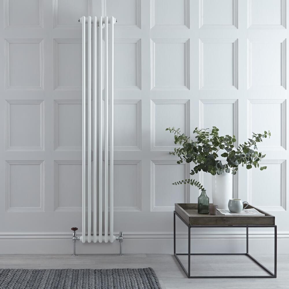 Radiateur style fonte vertical – Blanc – 180 cm x 29 cm – Triple rang – Windsor
