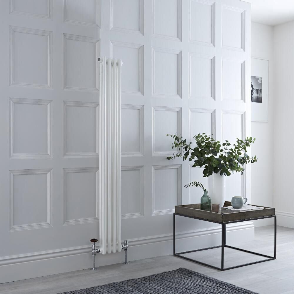 Radiateur style fonte vertical – Blanc – 150 cm x 20 cm – Double rang – Windsor