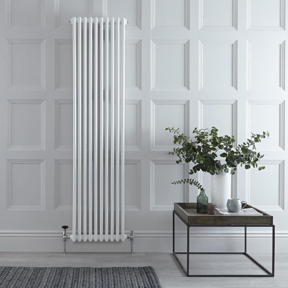 Radiateur vertical style fonte – Blanc – 180 cm x 47 cm – Triple rangs – Windsor