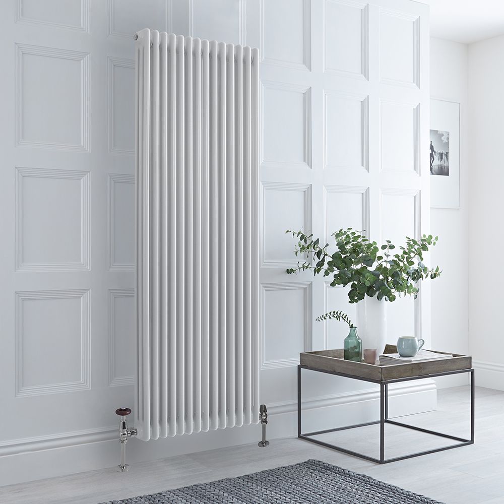 Radiateur style fonte vertical – Blanc – 180 cm x 65 cm – Triple rangs – Windsor