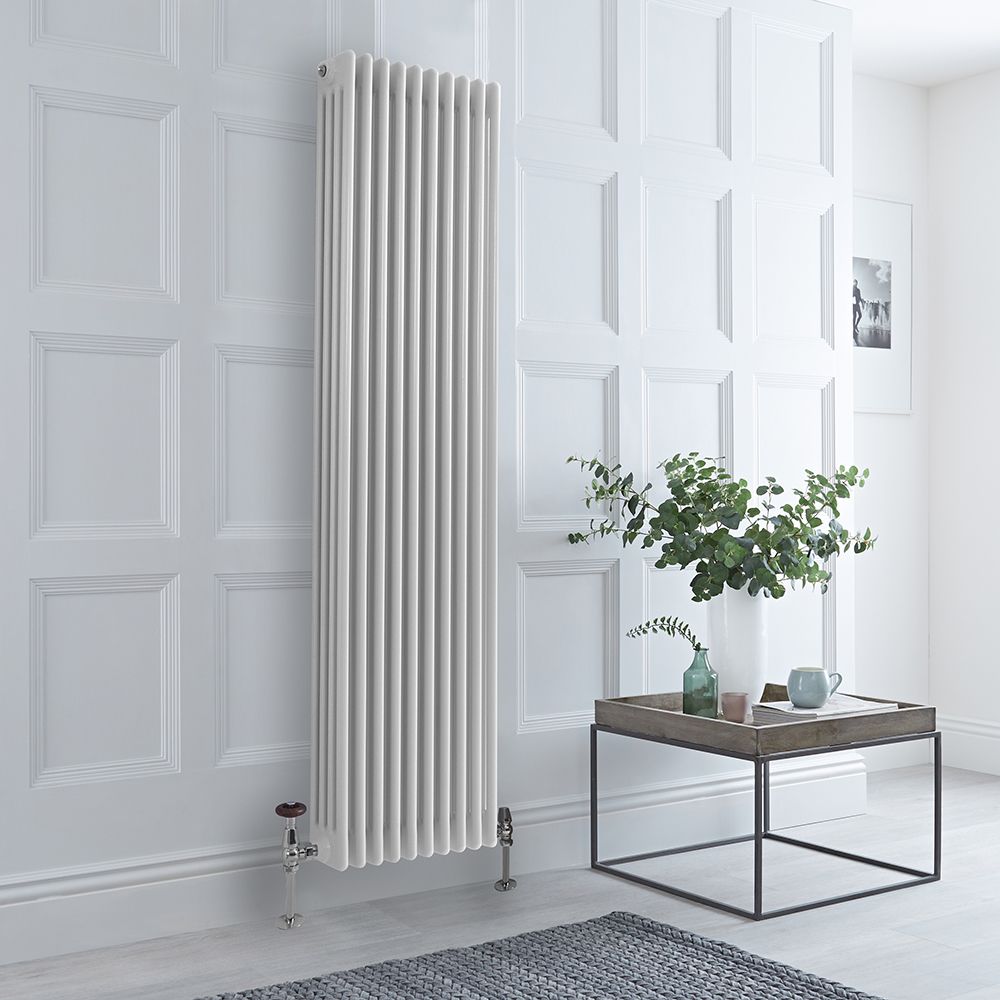 Radiateur style fonte vertical – Blanc – 180 cm x 47 cm – Quatre rangs – Windsor