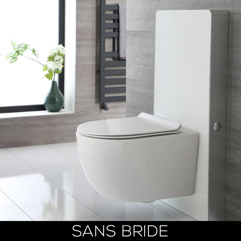 Meuble WC avec WC sans bride Otterton - Blanc – 50 cm - Saru