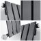 Radiateur design électrique horizontal - Noir - 63,5 cm x 119 cm x 4,6 cm – Delta