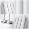 Radiateur design vertical –  Raccordement central – 160 cm x 59 cm – Blanc – Double rangs – Vitality Caldae