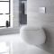 Cuvette WC suspendu ronde avec abattant à fermeture douce – Blanc – Langtree