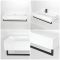 Vasque suspendue rectangulaire – Blanc – 101 cm x 42,5 cm – Porte-serviettes noir – Sandford