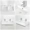 Double vasque suspendue rectangulaire – Blanc – 82 cm x 42 cm – Porte-serviettes chromé – Sandford