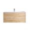 Meuble lavabo suspendu avec lavabo – Effet chêne doré – 80 cm - Newington