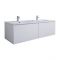 Meuble double vasque suspendu avec double plan vasque – Blanc – 120 cm - Newington