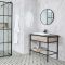 Meuble lavabo sur pieds – 80 cm – Noir et effet chêne clair - Nox Stamford